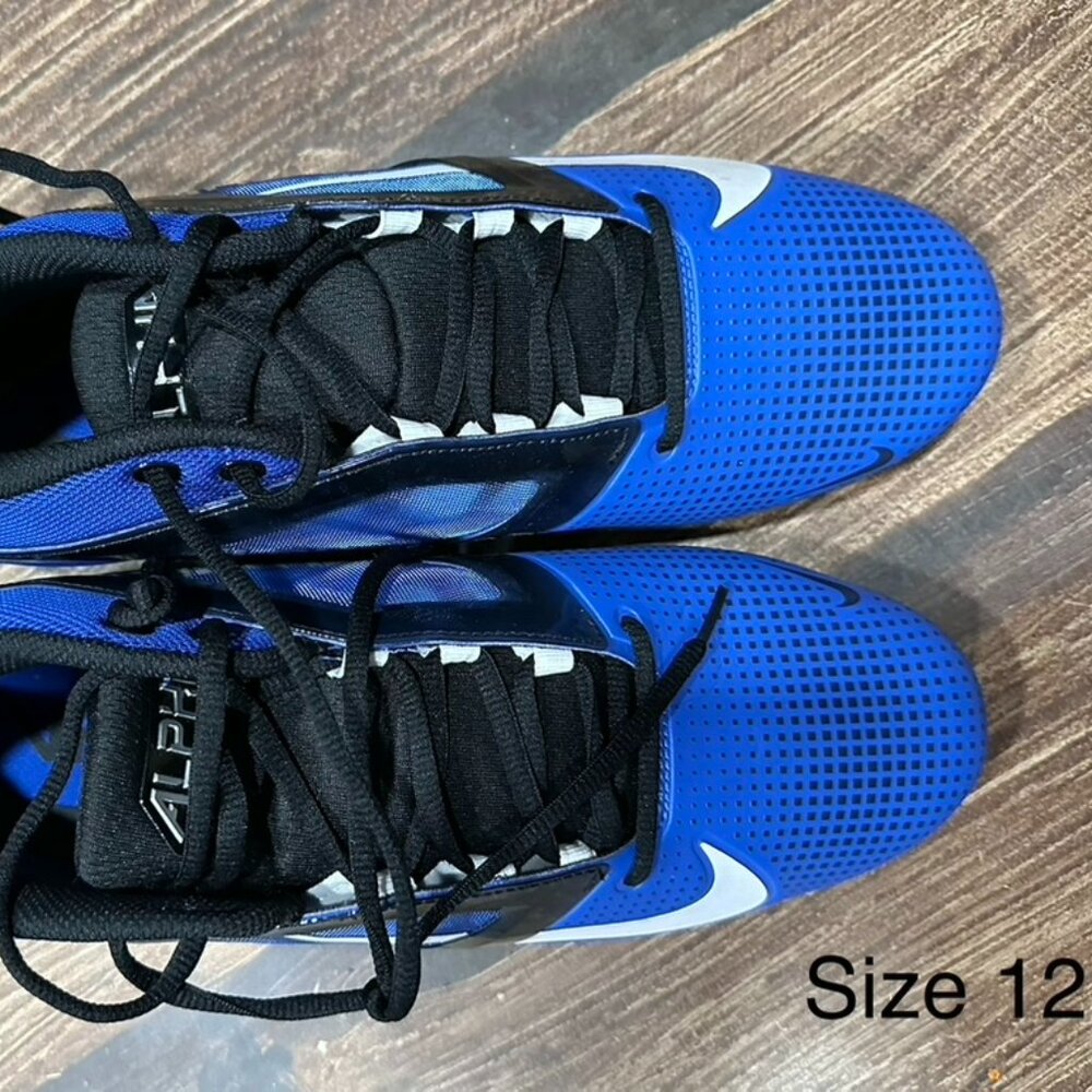 Nike Men's Alpha Menace 4 Pro Blue/Wht Football Cleats Sz:12